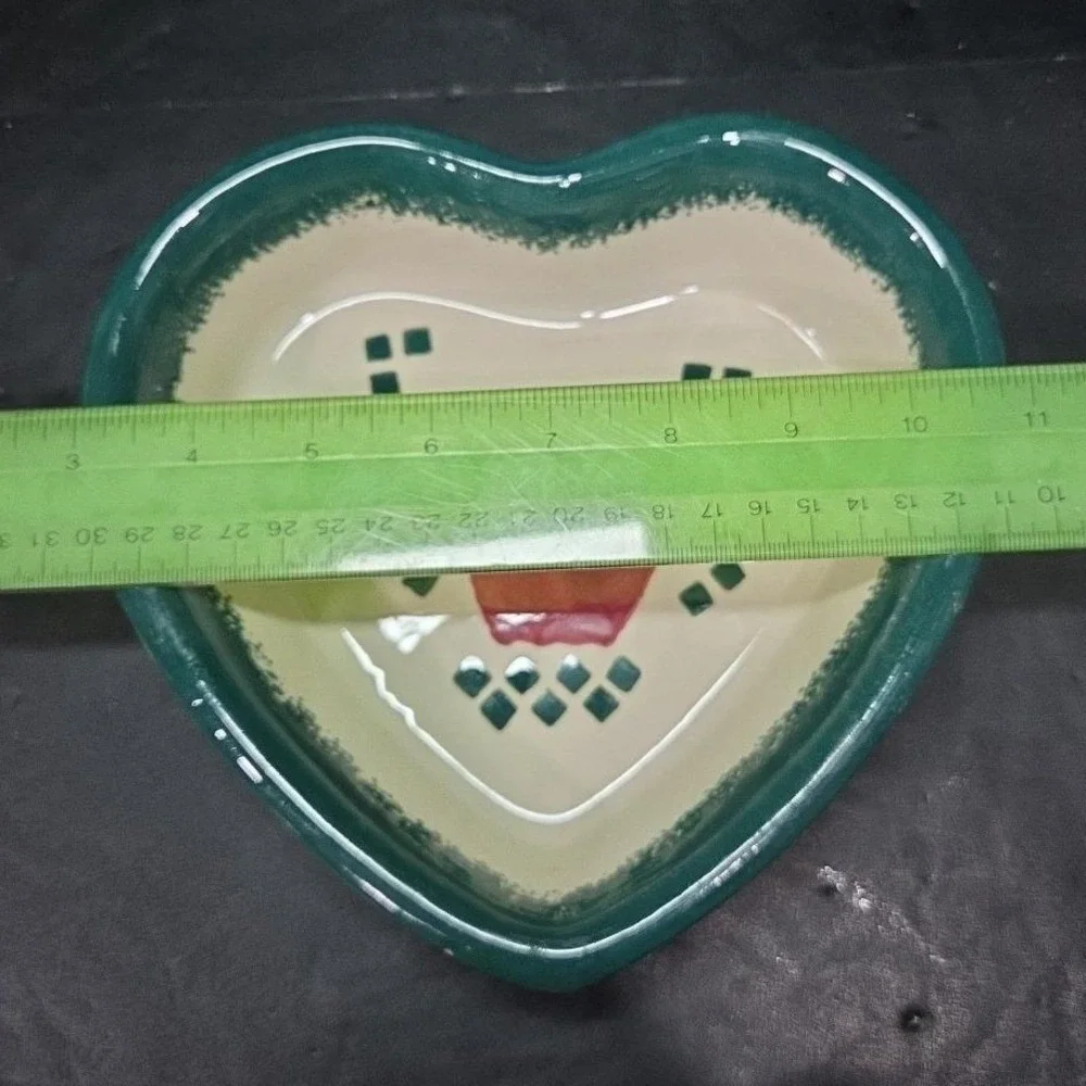 Heart‎ Shaped Stoneware Bakeware, Vintage Country Apple Design, Casserole Dish